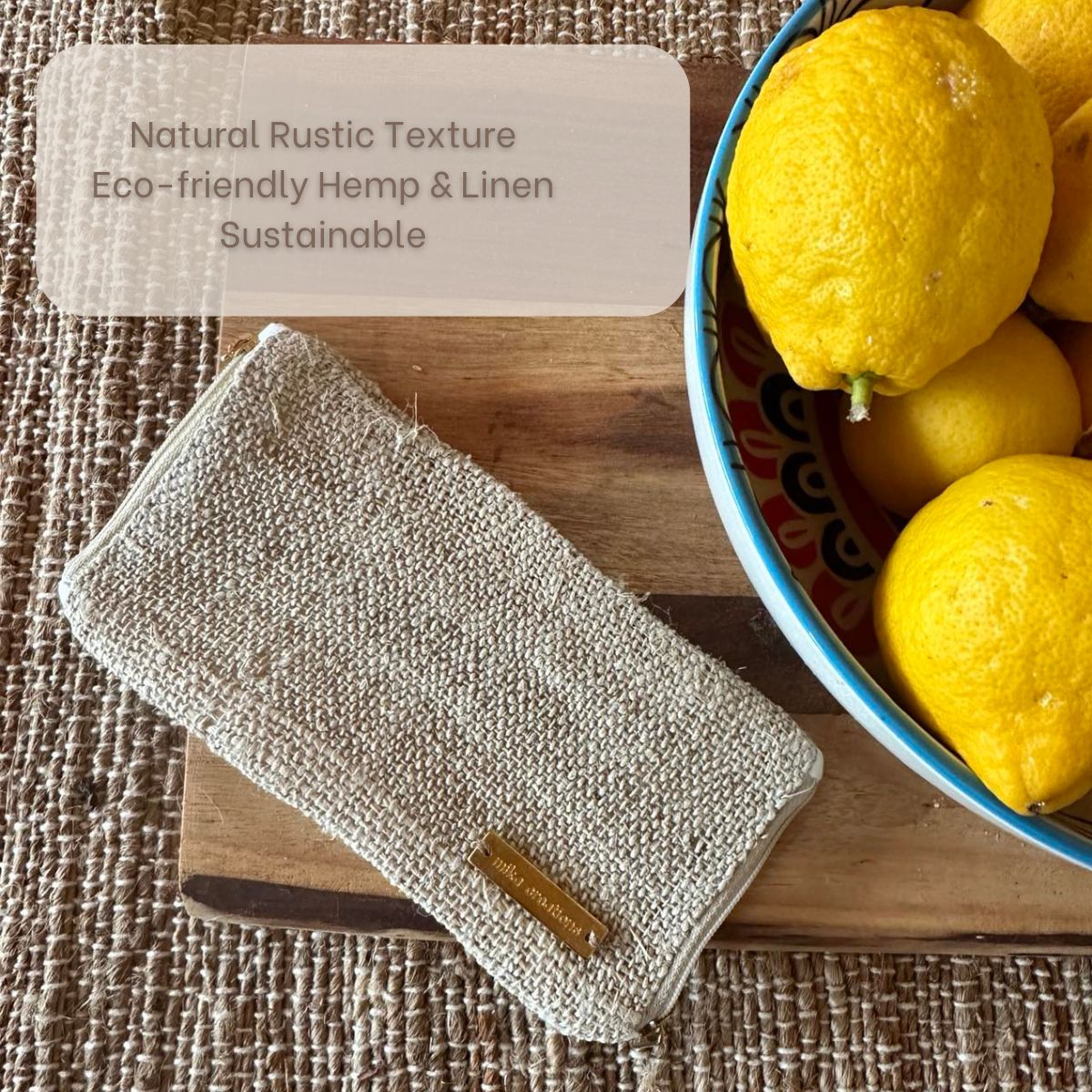 Double Glasses Case Made with Hemp Linen Blend