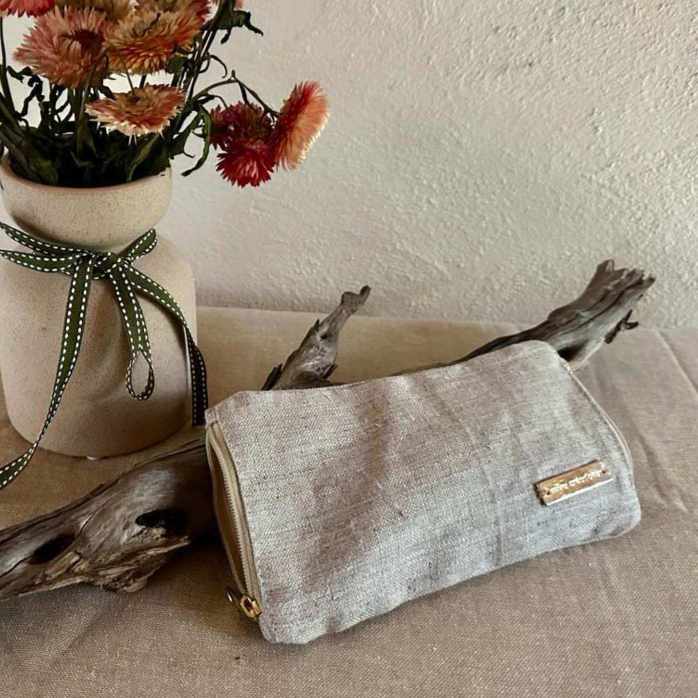 Double Glasses Case with Soft Pouch Made from Sustainable Hemp