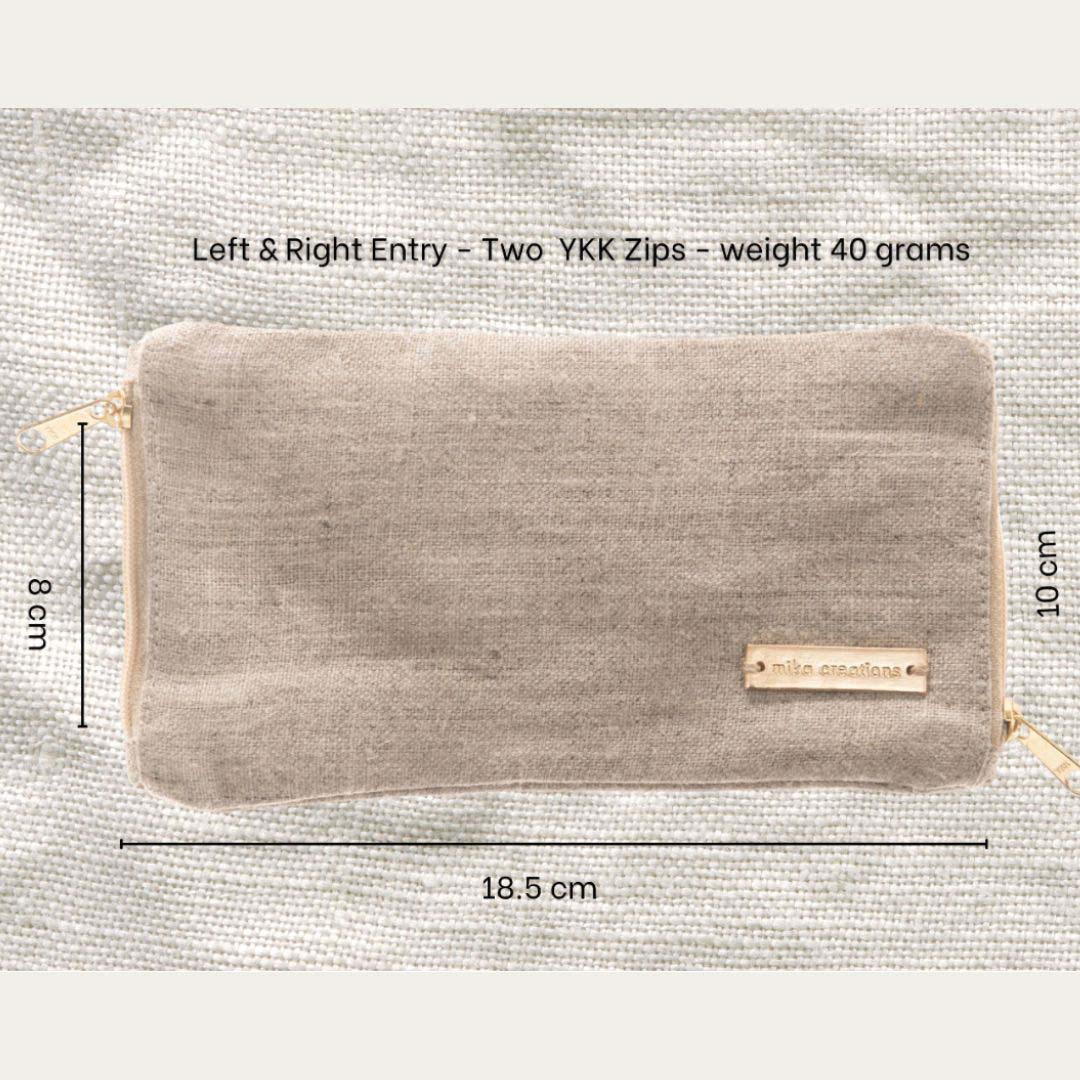 Double Glasses Case with Soft Pouch Made from Sustainable Hemp Size: 18.5 cm X 10 CM 40 grams