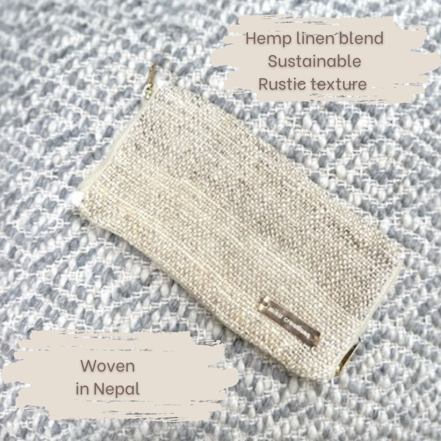 Double Glasses Case Hemp Linen Blend