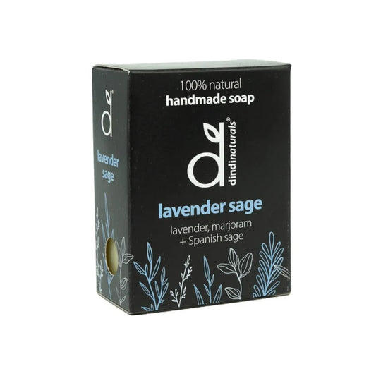 Soap by Dindi Naturals hand-made in Australia perfect for Mika creations Carry-on Packing Cubes Lavender Sage 110g - boxed