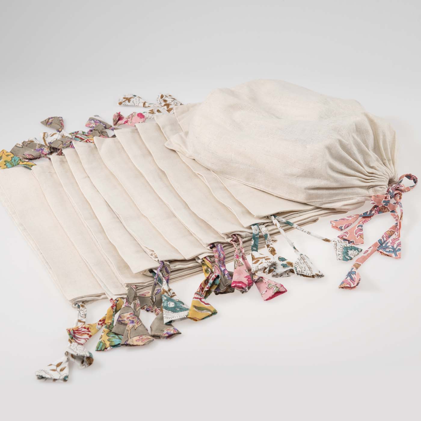 Beautiful Sustainable Travel Shoe or Laundry Bag made with Cotton