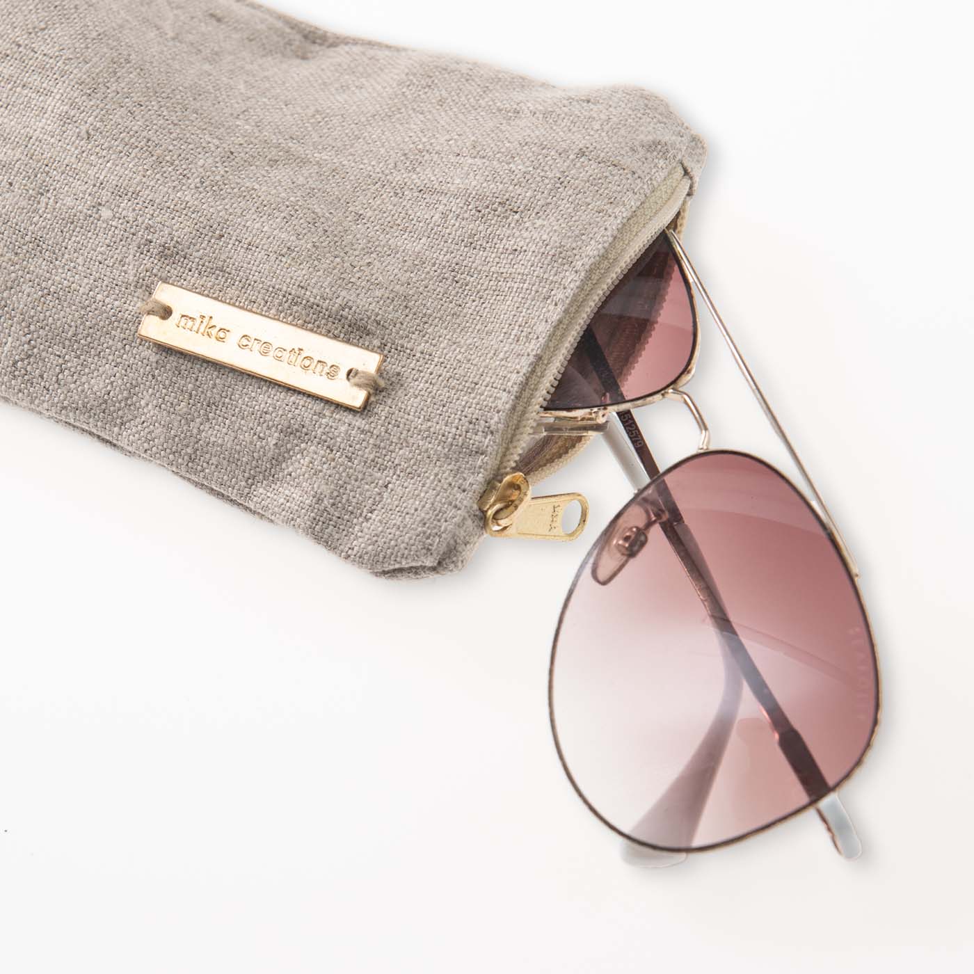 Sunglassess in a Double Glasses Case with Soft Pouch Made from Sustainable Hemp
