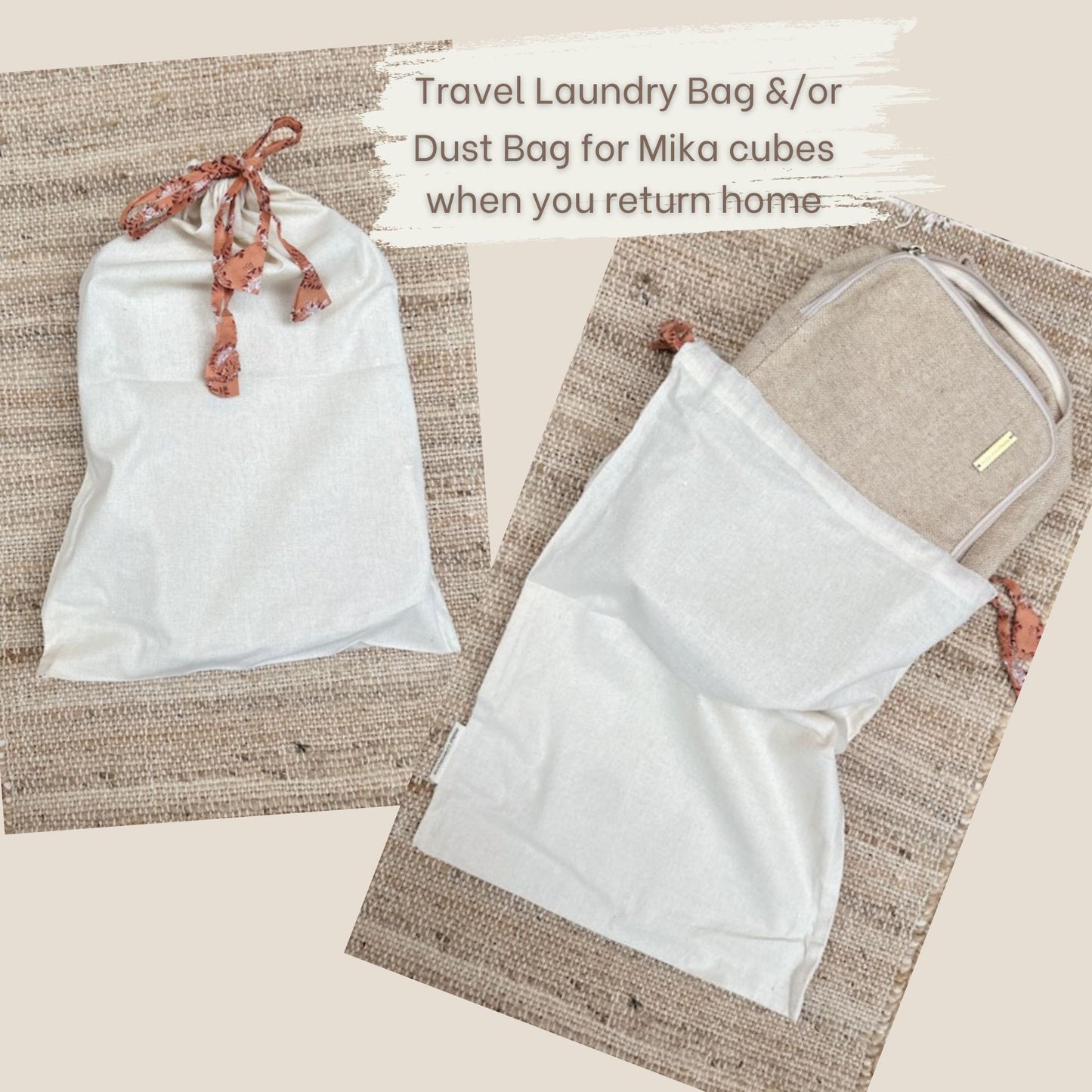 Travel Shoe & Laundry Bag – 100% Cotton with Unique Block Print Drawstring -30 x 50 cm