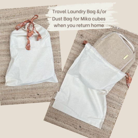 Travel Shoe & Laundry Bag – 100% Cotton with Unique Block Print Drawstring  -30 x 50 cm