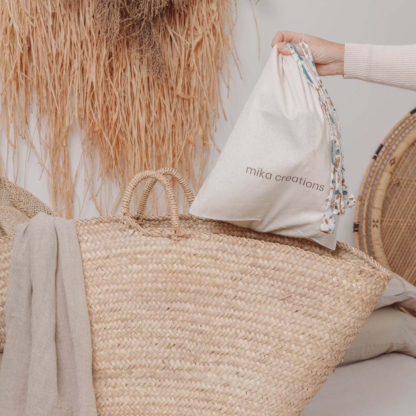 Sustainable Travel Shoe or Laundry Bag made with Cotton Dust-free