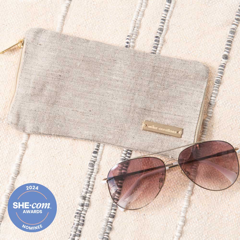 Double Glasses Case with Soft Pouch Made from Sustainable Hemp