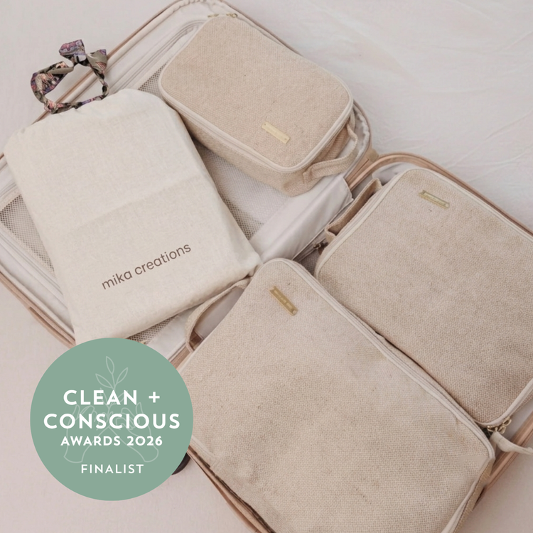 Travel Packing Cubes - Carry-on or for Kids, Natural Sustainable Juco (Set of 3)