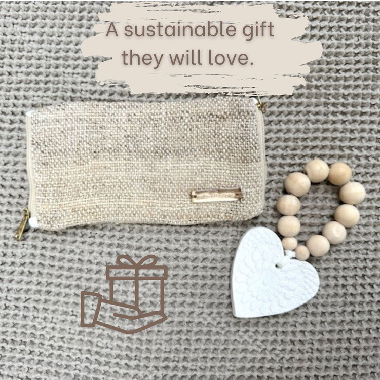 Double Glasses Case Hemp Linen Blend