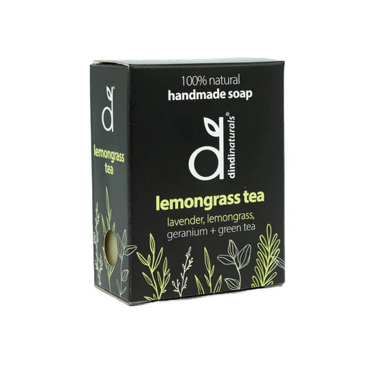 Soap - Dindi Naturals hand- made in Australia perfect for Mika creations Carry-on Packing Cubes - Lemongrass Tea 110g - boxed