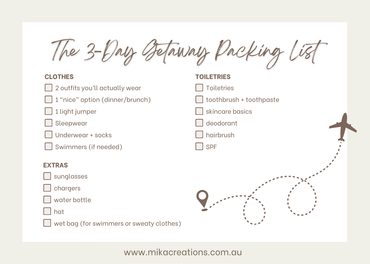 The 3-Day Getaway Packing List