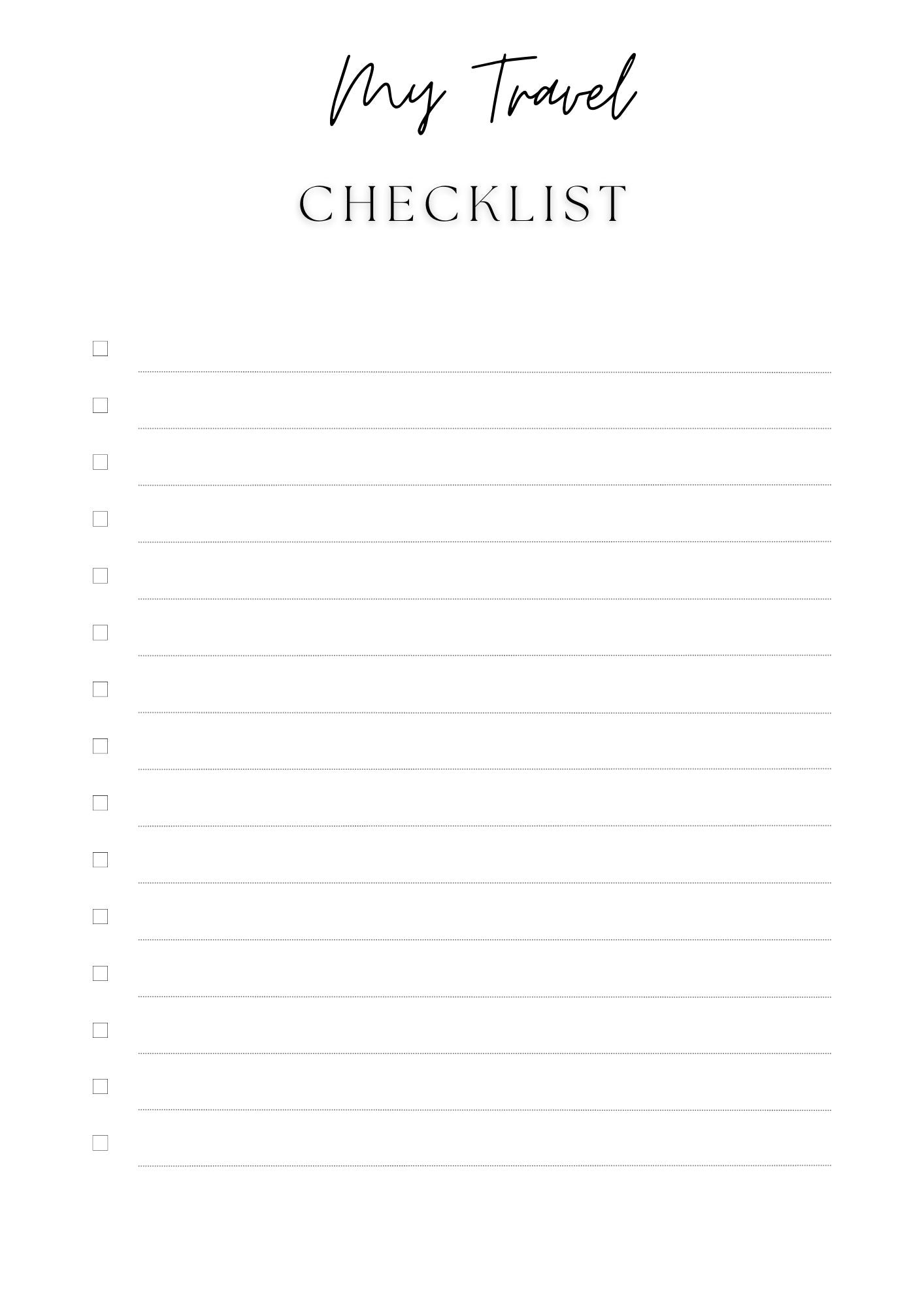 Check List for Travel - Minimalist for an Organised Travel