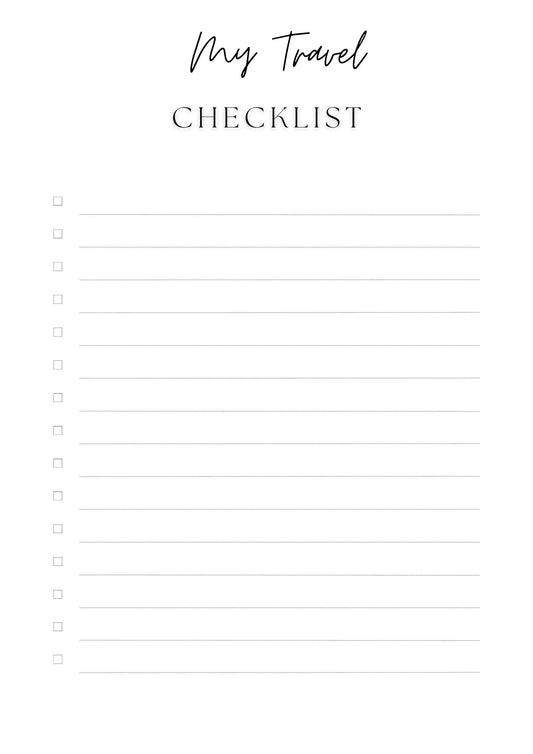 Check List for Travel - Minimalist for an Organised Travel
