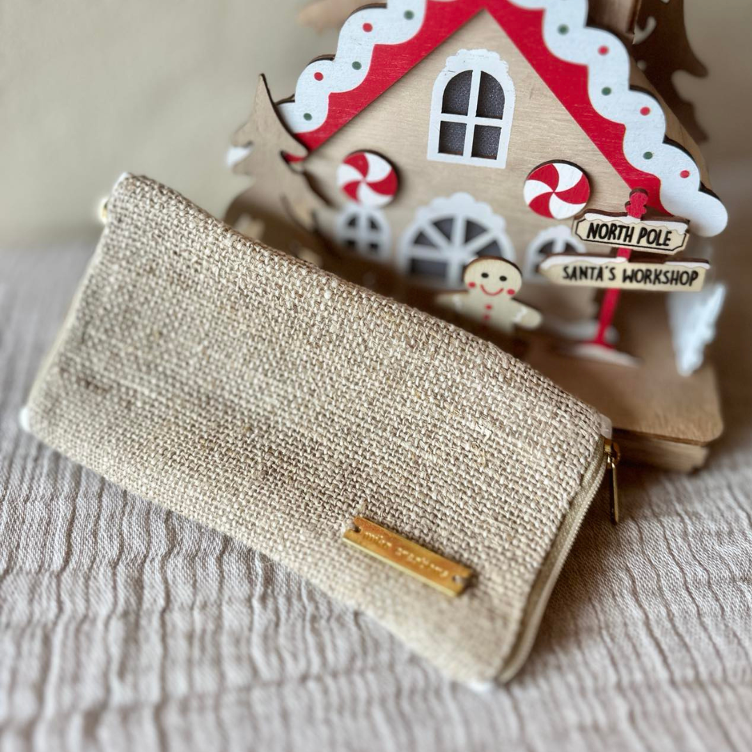 Double Glasses Case Hemp Linen Blend