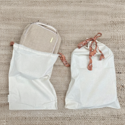 Travel Shoe & Laundry Bag – 100% Cotton with Unique Block Print Drawstring  -30 x 50 cm