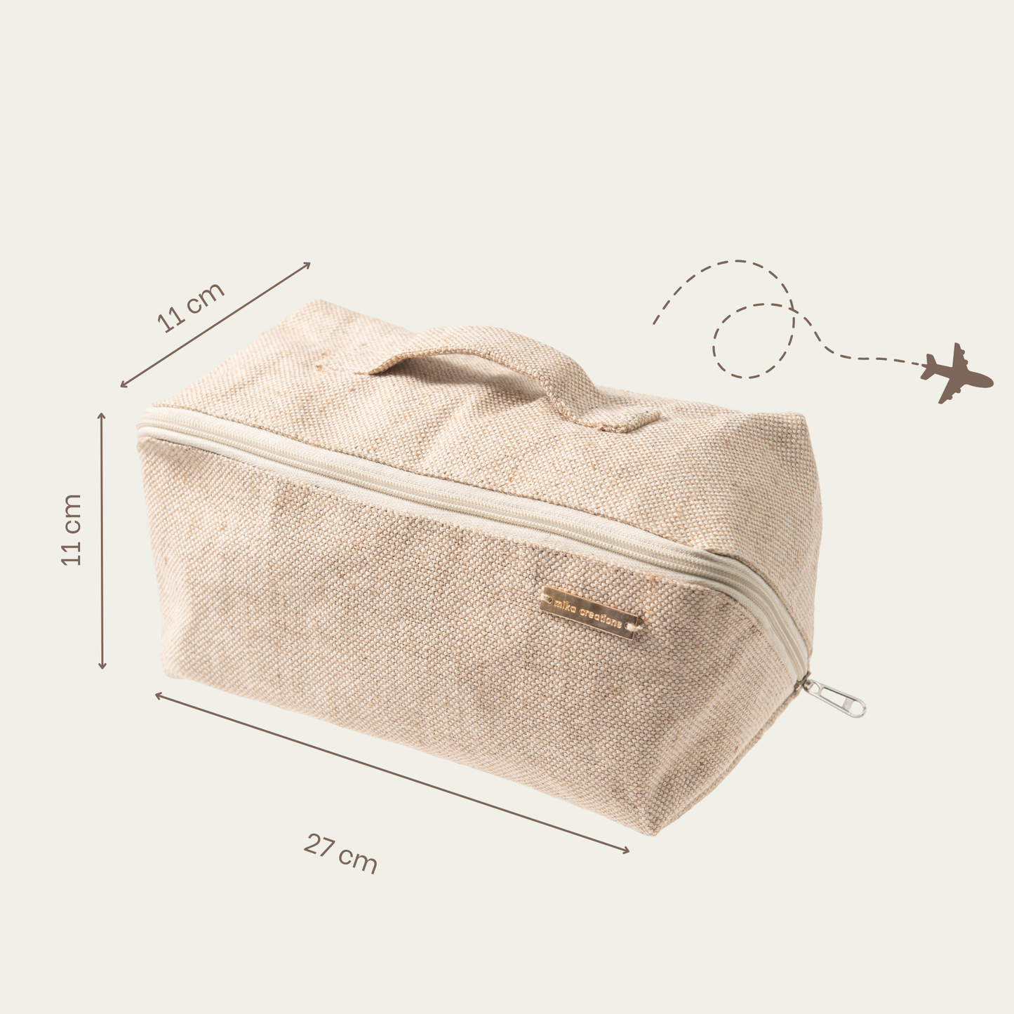 Travel Make-up Bag, Flat lay  Make-Up Organiser with Divider and Handle, Cosmetic Bag